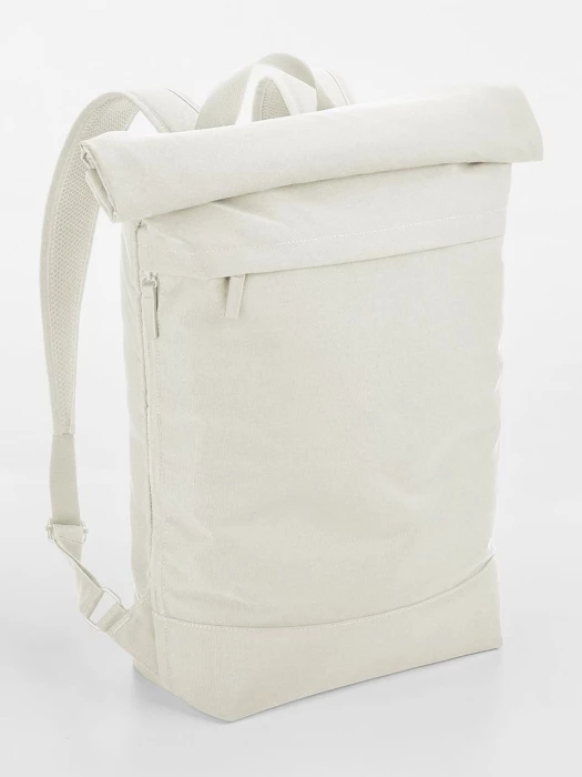 Magnet roll-top closure recycled backpack