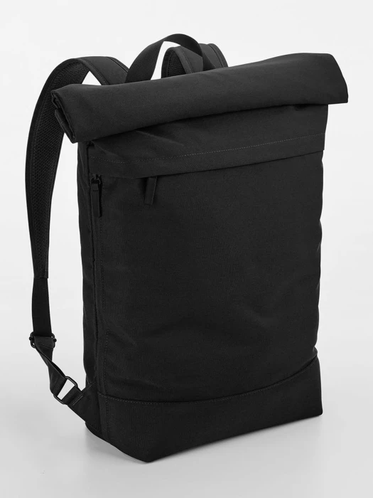 Magnet roll-top closure recycled backpack