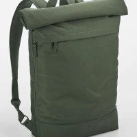 Magnet roll-top closure recycled backpack