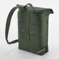 Magnet roll-top closure recycled backpack