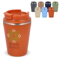 Double-walled recycled mug 280ml inside ceramic