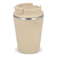 Double-walled recycled mug 280ml inside ceramic