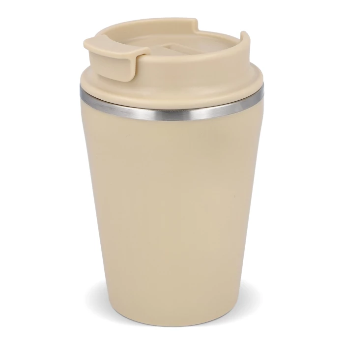 Double-walled recycled mug 280ml inside ceramic