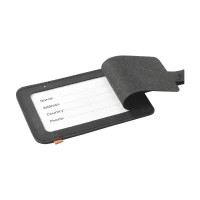 European recycled leather luggage tag