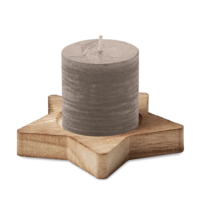 Aromatic candle & wood plate