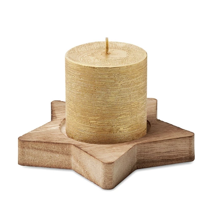 Aromatic candle & wood plate