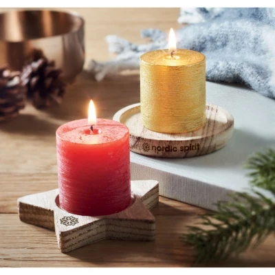 Aromatic candle & wood plate