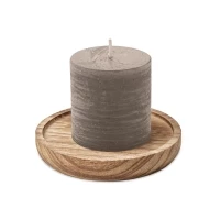 Aromatic candle & wood plate