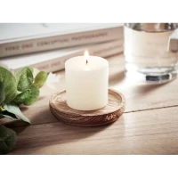 Aromatic candle & wood plate