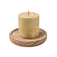 Aromatic candle & wood plate