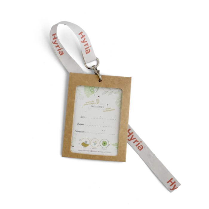 Porte-badge papier de graines