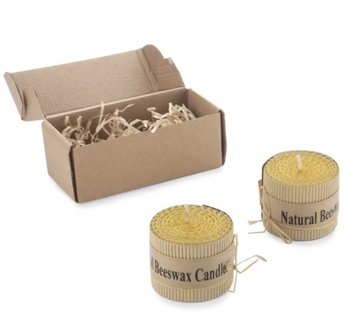 Natural beeswax candle set