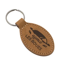 Recycled label keyring from jean