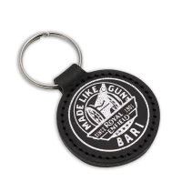 Recycled label keyring from jean