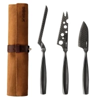 Cheese knives leather set