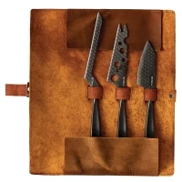 Cheese knives leather set