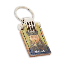 Rectangular apple leather key ring