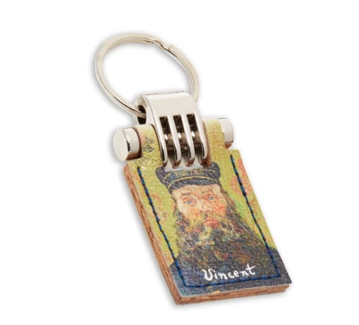 Rectangular apple leather key ring