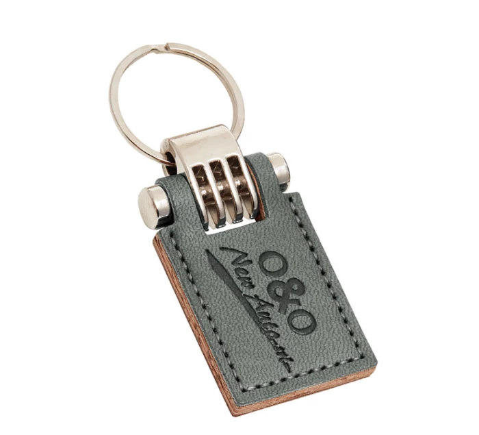 Rectangular apple leather key ring