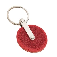 Round apple leather key ring