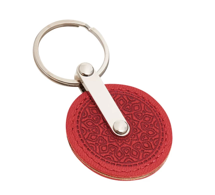 Round apple leather key ring