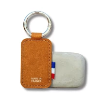 Porte-clefs rectangle cuir recyclé